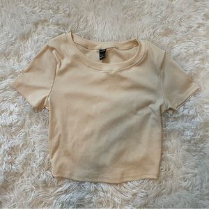 Shein Tan Crop Top T-shirt
